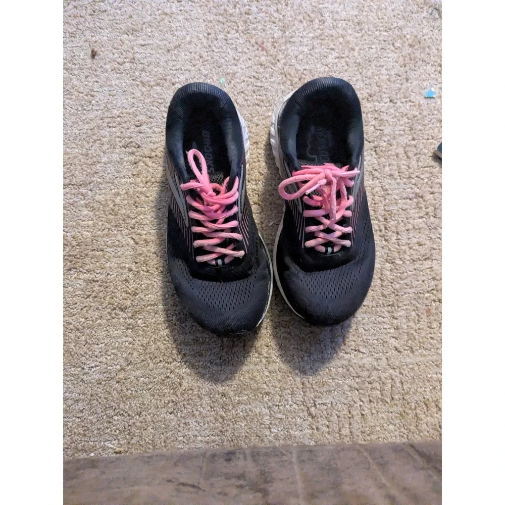 Brooks Ghost 13 Womens Running Shoes Black Pink Extra Wide 2E 1203382E040 Size 9